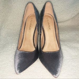 Silver Suede Pumps Size 9